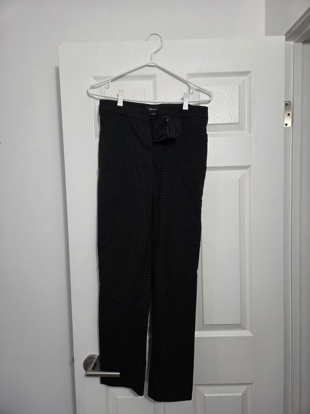 Reitmans Black Plaid Straight Leg Pants